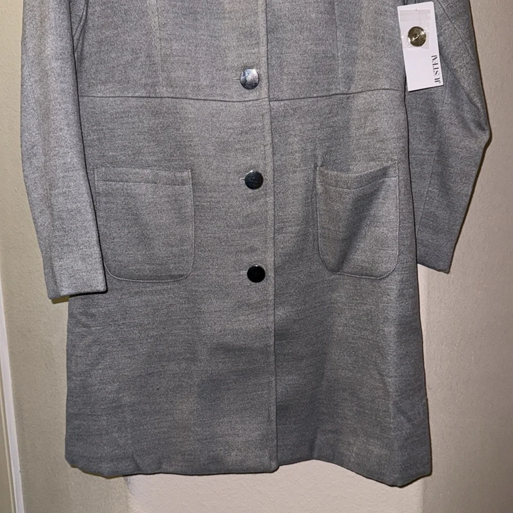 JustFab gray coat medium - Picture 3 of 6